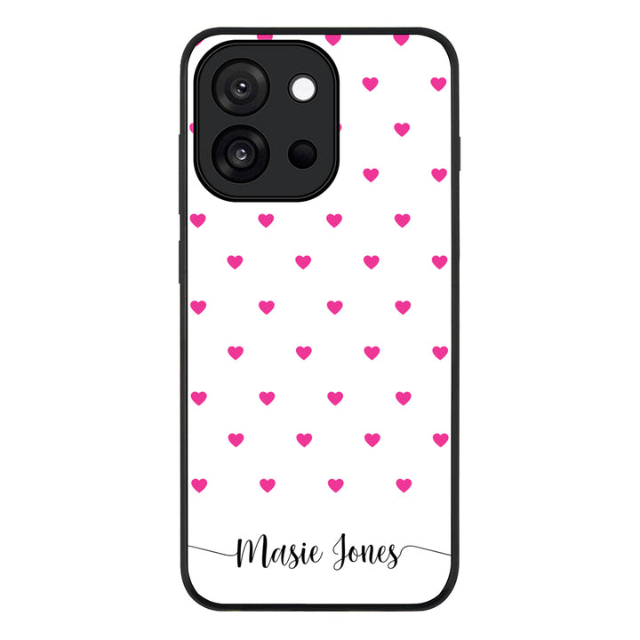 Heart Pattern Custom Text, My Name Phone Case - OnePlus