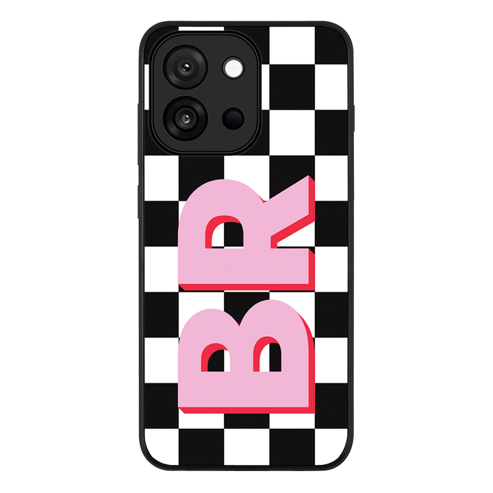 Custom Monogram Initial Checkerboard, Phone Case - OnePlus