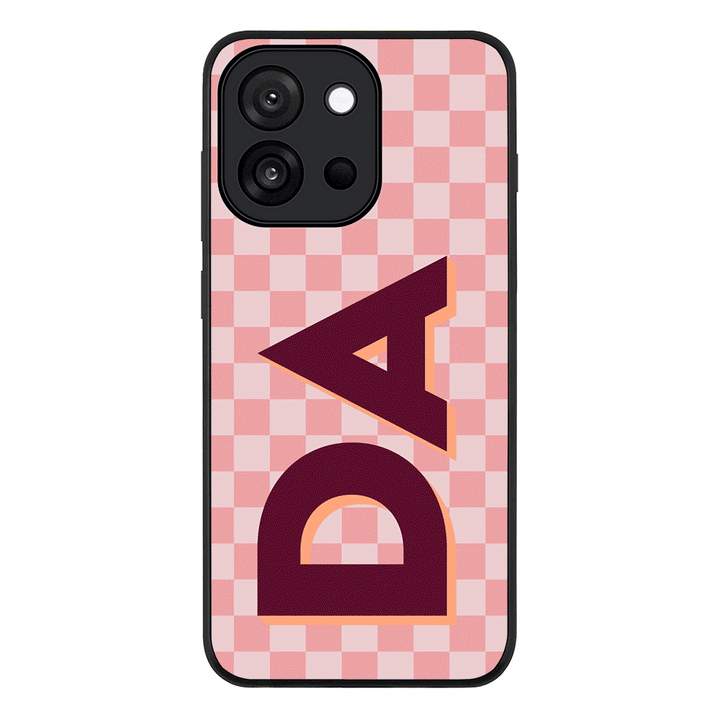 Custom Monogram Initial Small Checkerboard, Phone Case - OnePlus