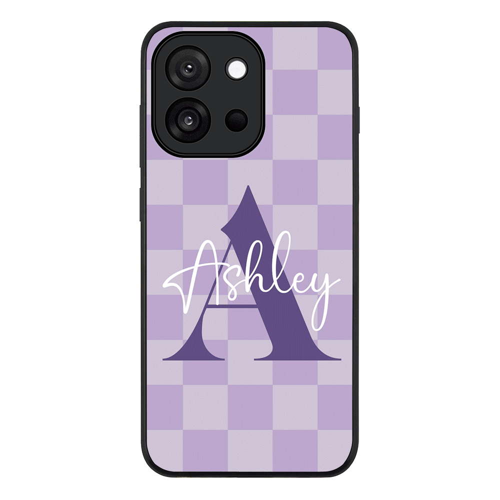 Personalized Name Initial Monogram Checkerboard, Phone Case - OnePlus