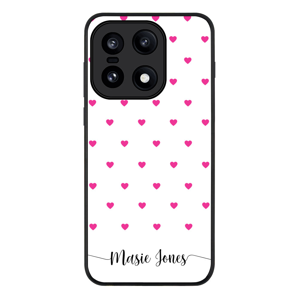 Heart Pattern Custom Text, My Name Phone Case - OnePlus