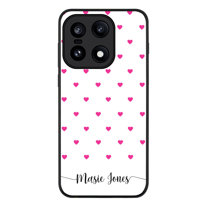 Heart Pattern Custom Text, My Name Phone Case - OnePlus