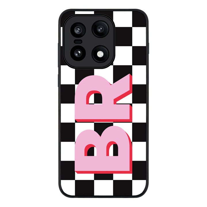 Custom Monogram Initial Checkerboard, Phone Case - OnePlus