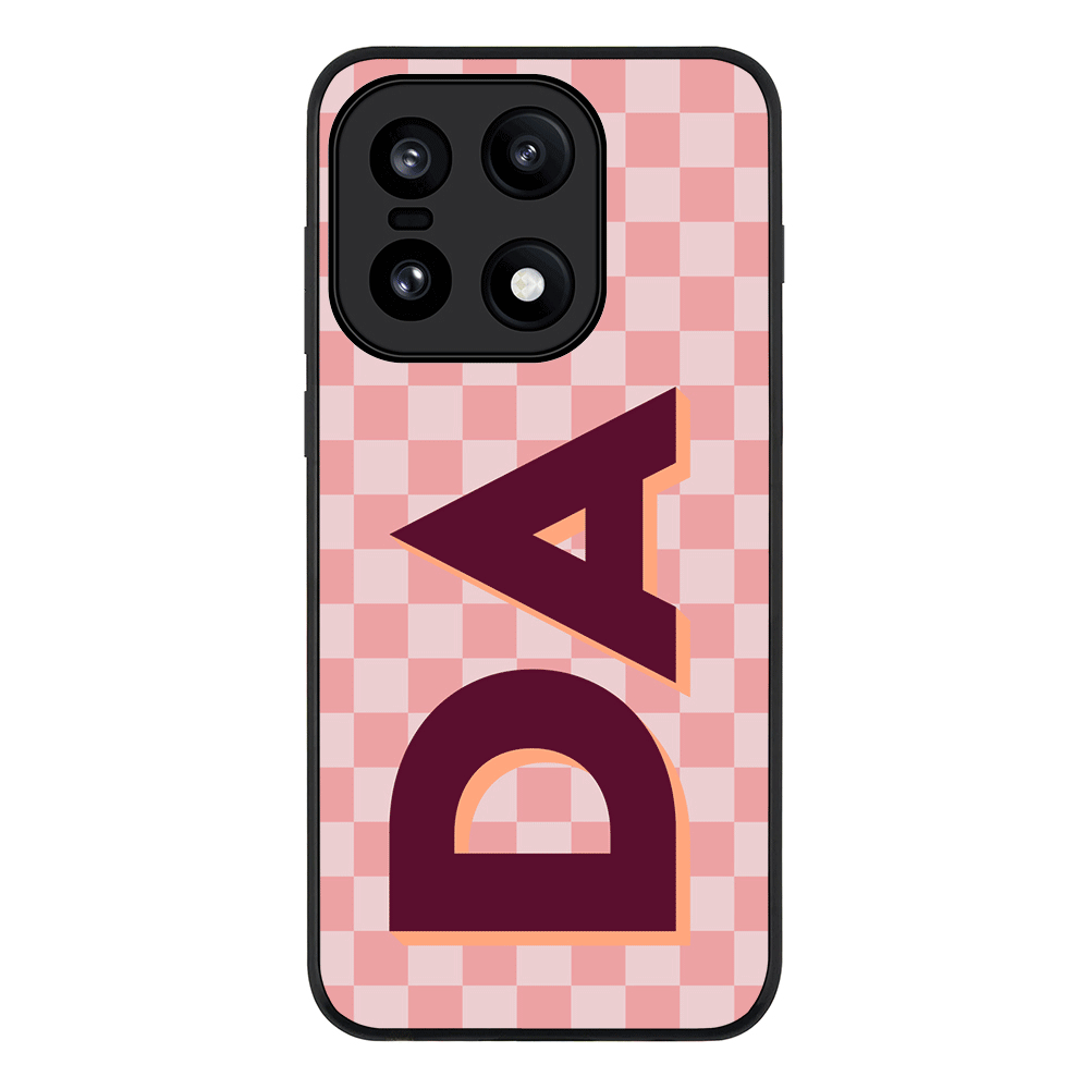Custom Monogram Initial Small Checkerboard, Phone Case - OnePlus