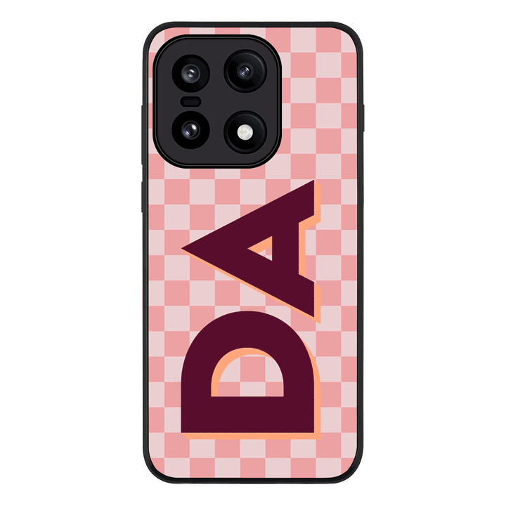 Custom Monogram Initial Small Checkerboard, Phone Case - OnePlus