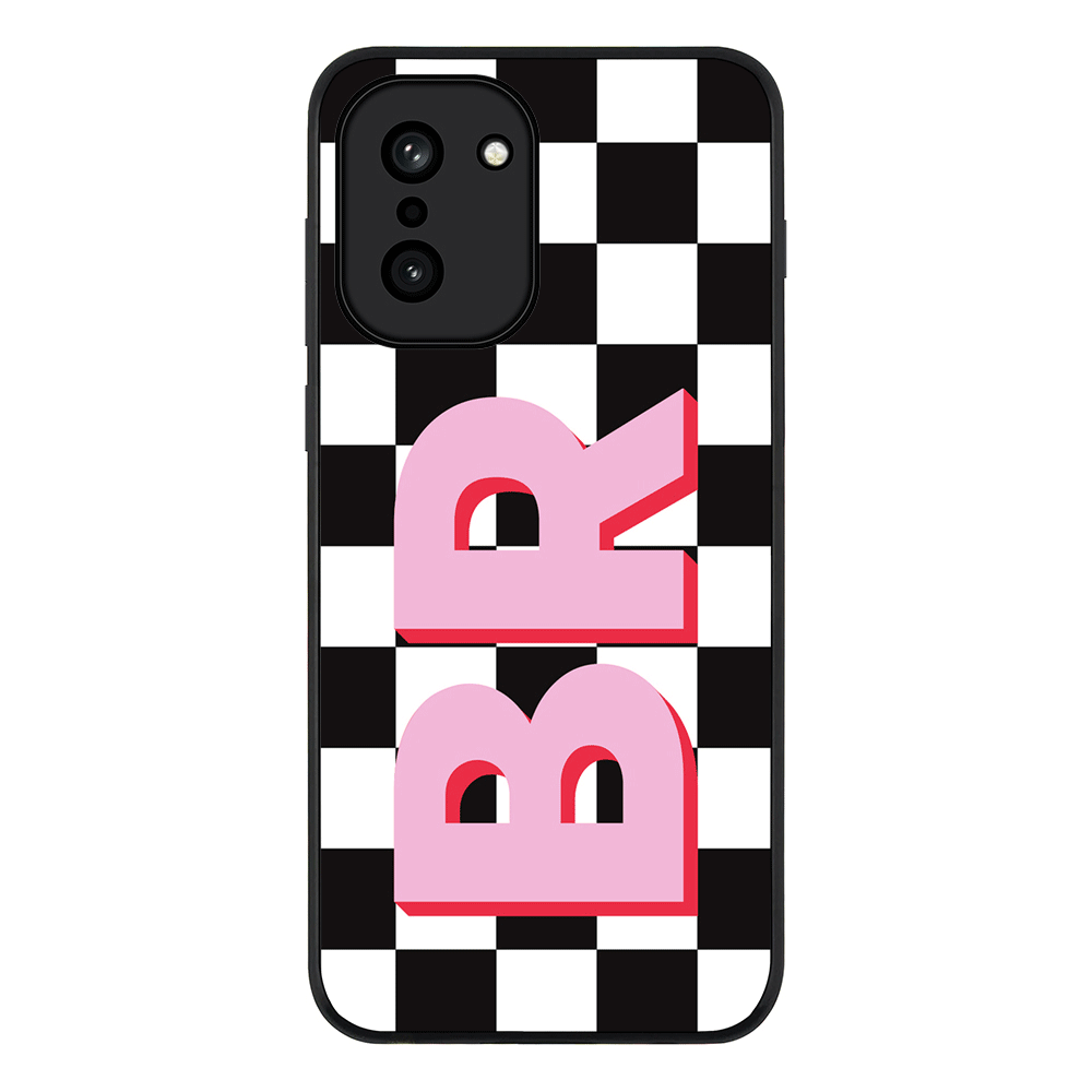 Custom Monogram Initial Checkerboard, Phone Case - OnePlus