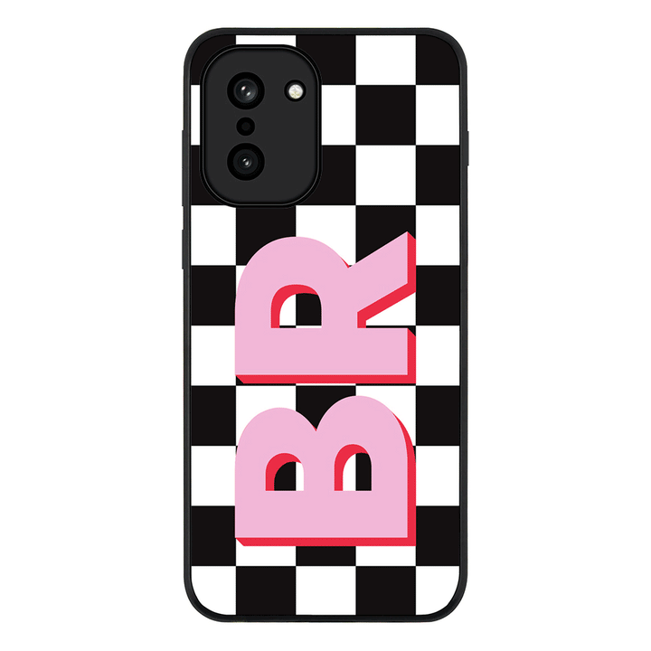 Custom Monogram Initial Checkerboard, Phone Case - OnePlus