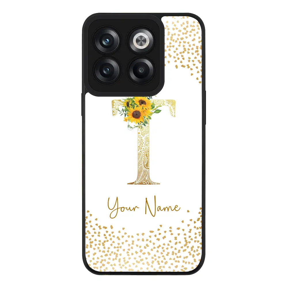 OnePlus Ace Pro / Rugged Black Phone Case Floral Mandala Initial Phone Case - OnePlus - Stylizedd