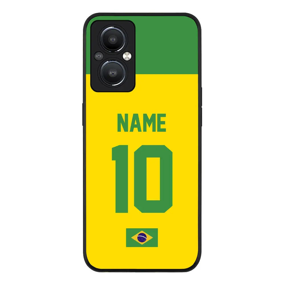 OnePlus Nord N20 5G / Rugged Black Phone Case Personalized Football Jersey Phone Case Custom Name & Number - OnePlus - Stylizedd