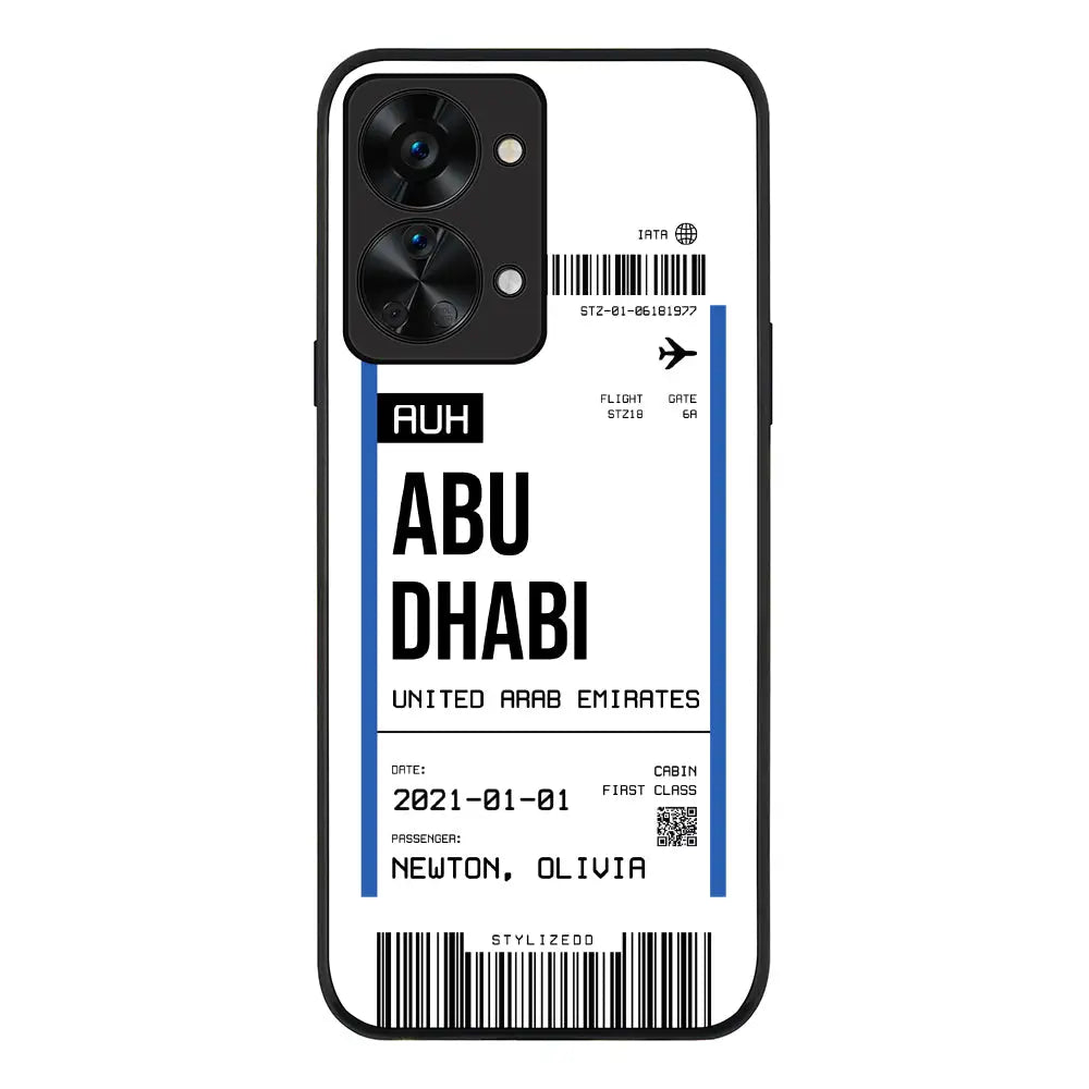 OnePlus Nord 2T Rugged Black Custom Flight Boarding Pass Ticket Phone Case - OnePlus - Stylizedd.com