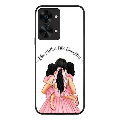 OnePlus Nord 2T / Rugged Black Phone Case Mother 2 daughters Custom Clipart, Text Phone Case - OnePlus - Stylizedd