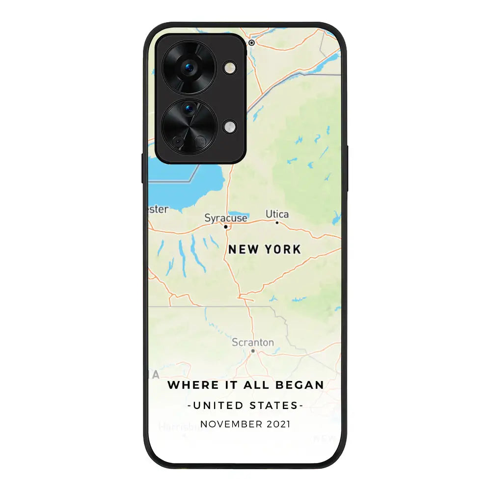 OnePlus Nord 2T Rugged Black Personalized map, Phone Case - OnePlus - Stylizedd.com