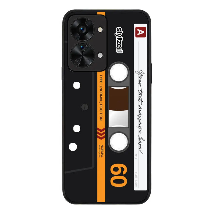 OnePlus Nord 2T / Rugged Black Phone Case Custom Retro Cassette Tape Phone Case - OnePlus - Stylizedd