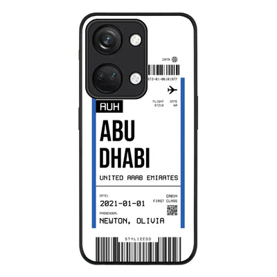 Custom Flight Boarding Pass Ticket Phone Case - OnePlus - Nord 3 5G / Ace 2V / Rugged Black -