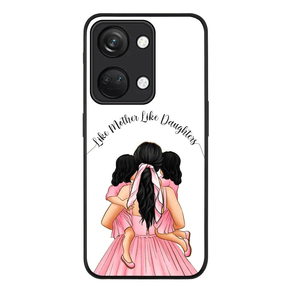 OnePlus Nord 3 5G / OnePlus Ace 2V / Rugged Black Phone Case Mother 2 daughters Custom Clipart, Text Phone Case - OnePlus - Stylizedd
