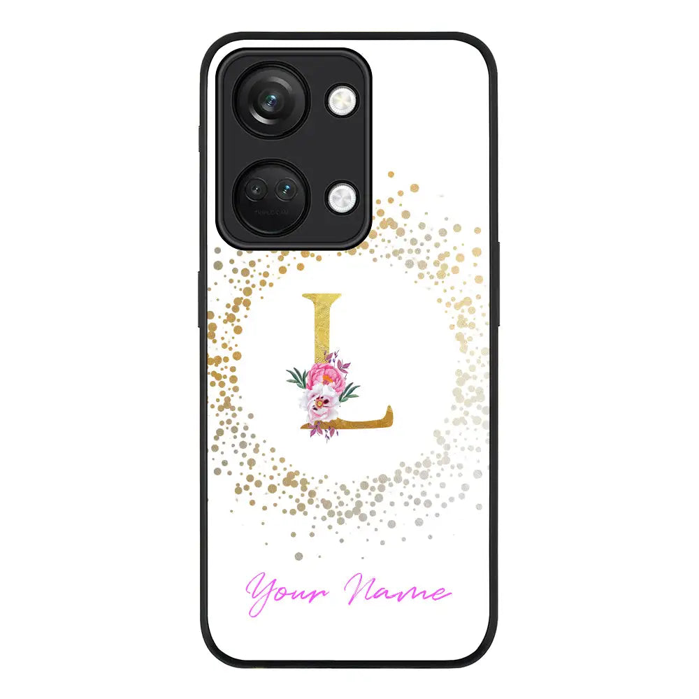Floral Initial Phone Case - OnePlus - Nord 3 5G / Ace 2V / Rugged Black - Stylizedd
