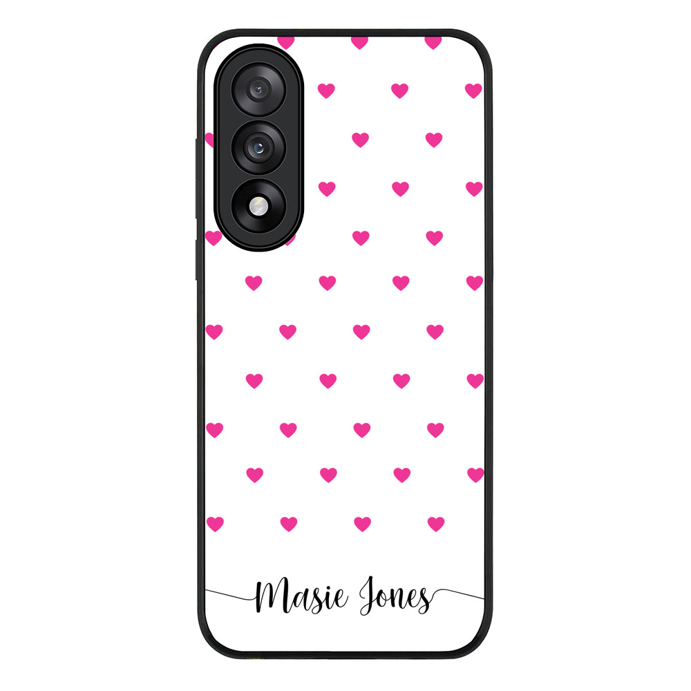 Heart Pattern Custom Text, My Name Phone Case - OnePlus