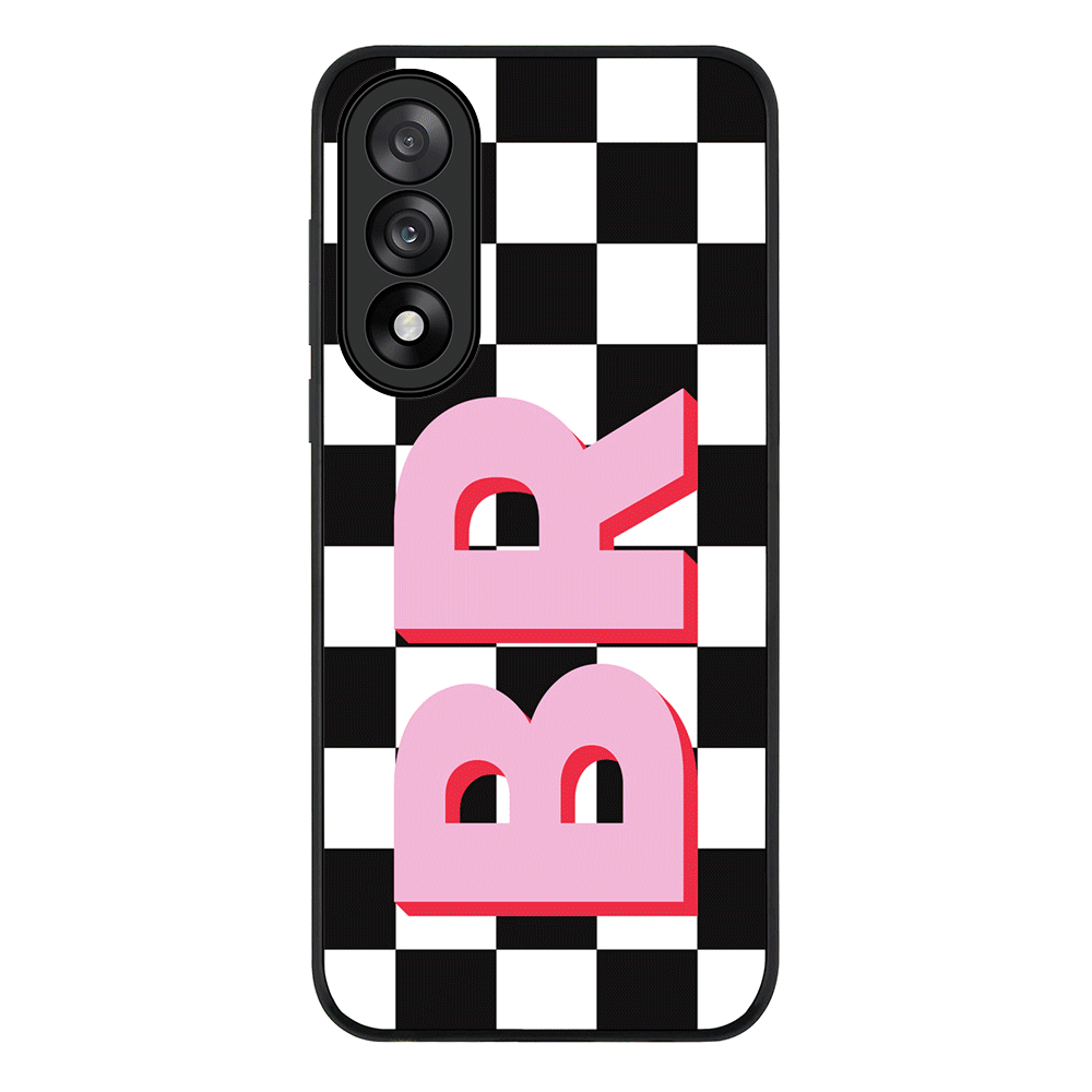 Custom Monogram Initial Checkerboard, Phone Case - OnePlus