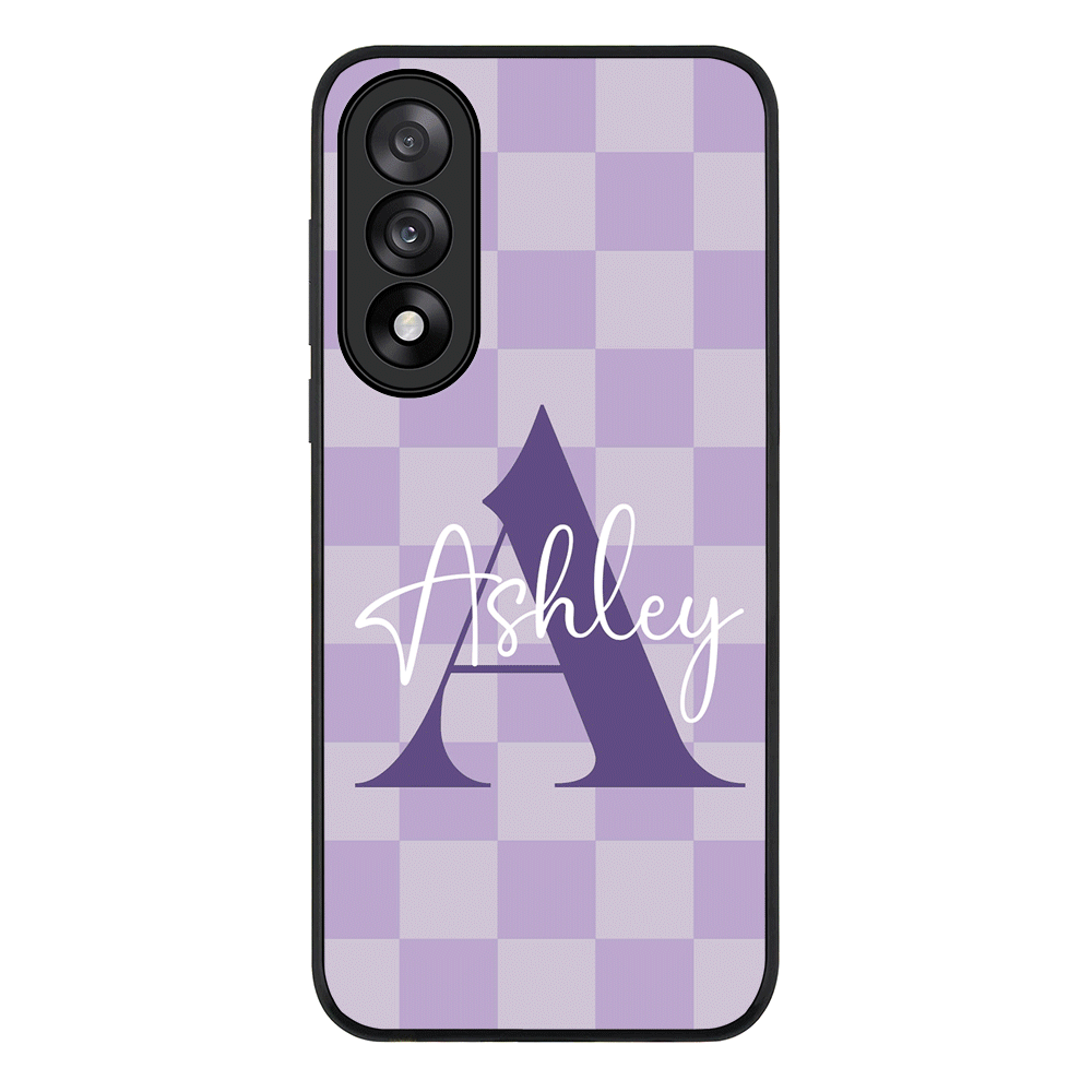 Personalized Name Initial Monogram Checkerboard, Phone Case - OnePlus
