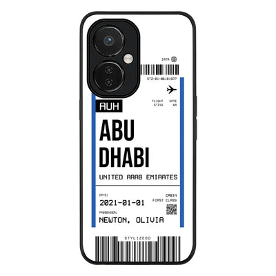 Custom Flight Boarding Pass Ticket Phone Case - OnePlus - Nord CE 3 Lite 5G / Rugged Black -