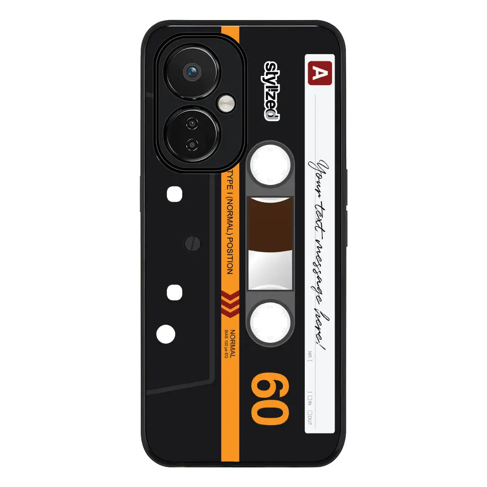 OnePlus Nord CE 3 Lite 5G / Rugged Black Phone Case Custom Retro Cassette Tape Phone Case - OnePlus - Stylizedd