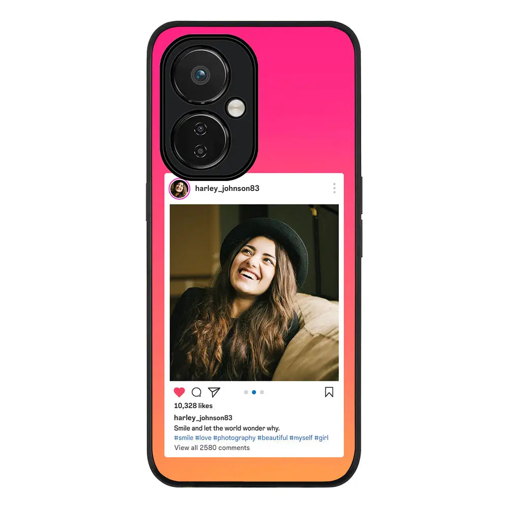 OnePlus Nord CE 3 Lite 5G / Rugged Black Phone Case Custom Photo Instagram Post Template, Phone Case - OnePlus - Stylizedd