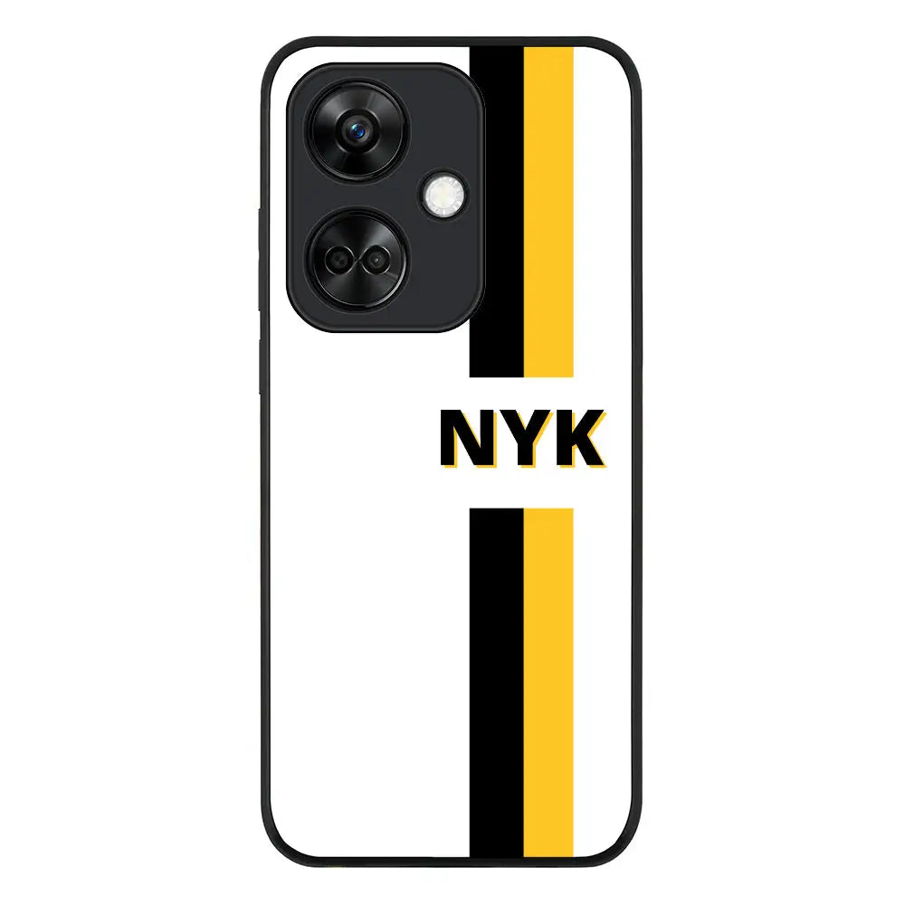 Oppo K11 / Rugged Black Phone Case Custom Striped Monogram Phone Case - Oppo - Stylizedd