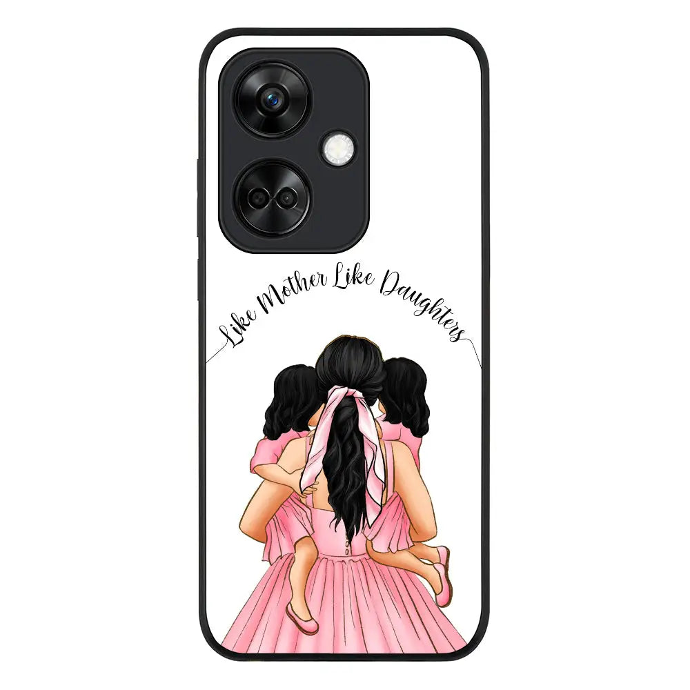 Oppo K11 / Rugged Black Phone Case Mother 2 daughters Custom Clipart, Text Phone Case - Oppo - Stylizedd
