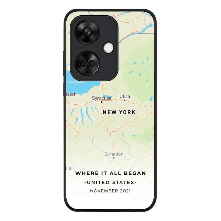 Oppo K11 / Rugged Black Personalized map, Phone Case - Oppo - Stylizedd.com