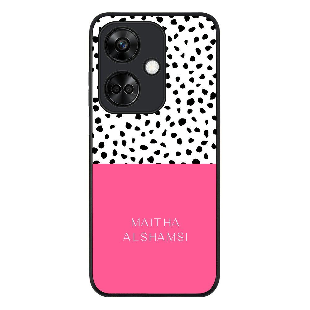 Personalized Text Colorful Spotted Dotted Phone Case - Oppo - K11 / Rugged Black - Stylizedd