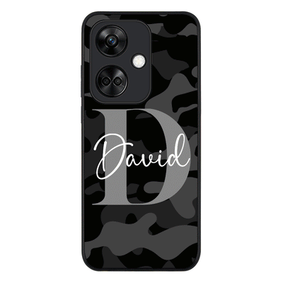 Personalized Name Camouflage Military Camo Phone Case - OnePlus - Nord CE 3 / Rugged Black -