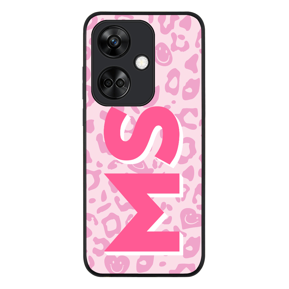 Oppo K11 / Rugged Black Custom Monogram Initial 3D Shadow Text Seamless Pattern, Phone Case - Oppo - Stylizedd.com
