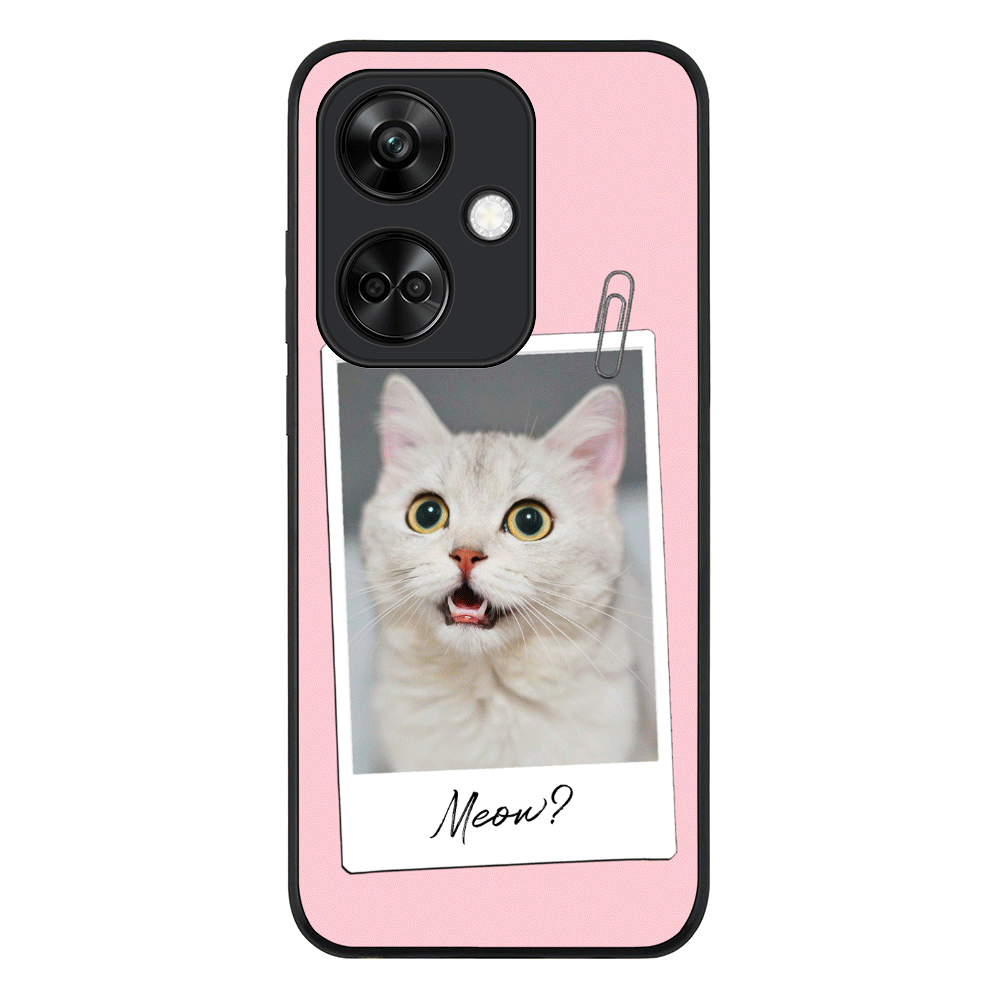 Oppo K11 / Rugged Black Polaroid Photo Pet Cat, Phone Case - Oppo - Stylizedd.com
