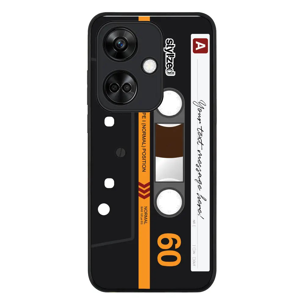 Custom Retro Cassette Tape Phone Case - Oppo - K11 / Rugged Black - Stylizedd