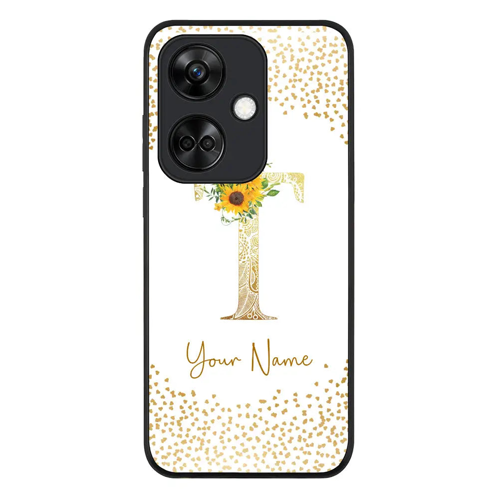 Floral Mandala Initial Phone Case - Oppo - K11 / Rugged Black - Stylizedd