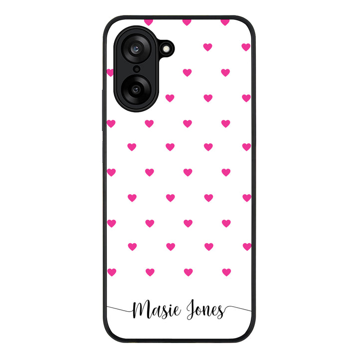 Heart Pattern Custom Text, My Name Phone Case - OnePlus