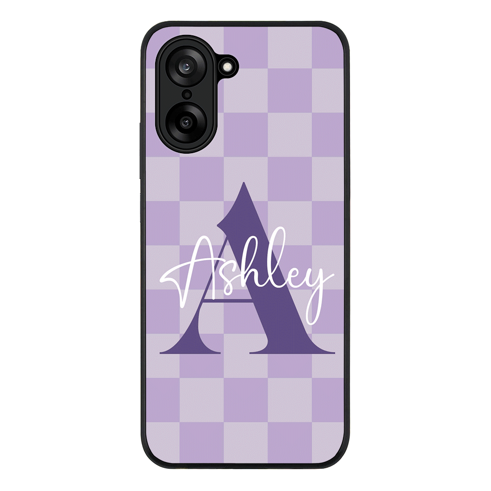 Personalized Name Initial Monogram Checkerboard, Phone Case - OnePlus