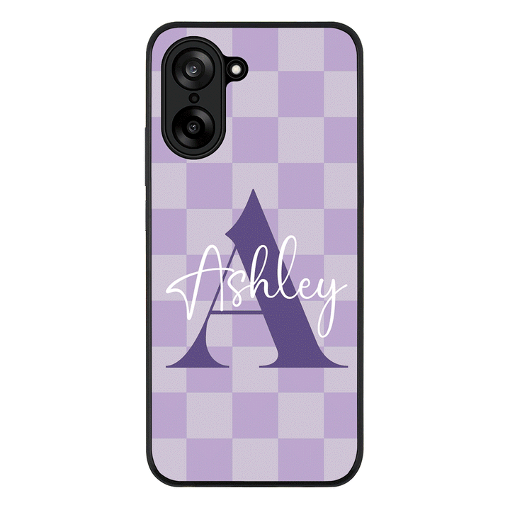 Personalized Name Initial Monogram Checkerboard, Phone Case - OnePlus