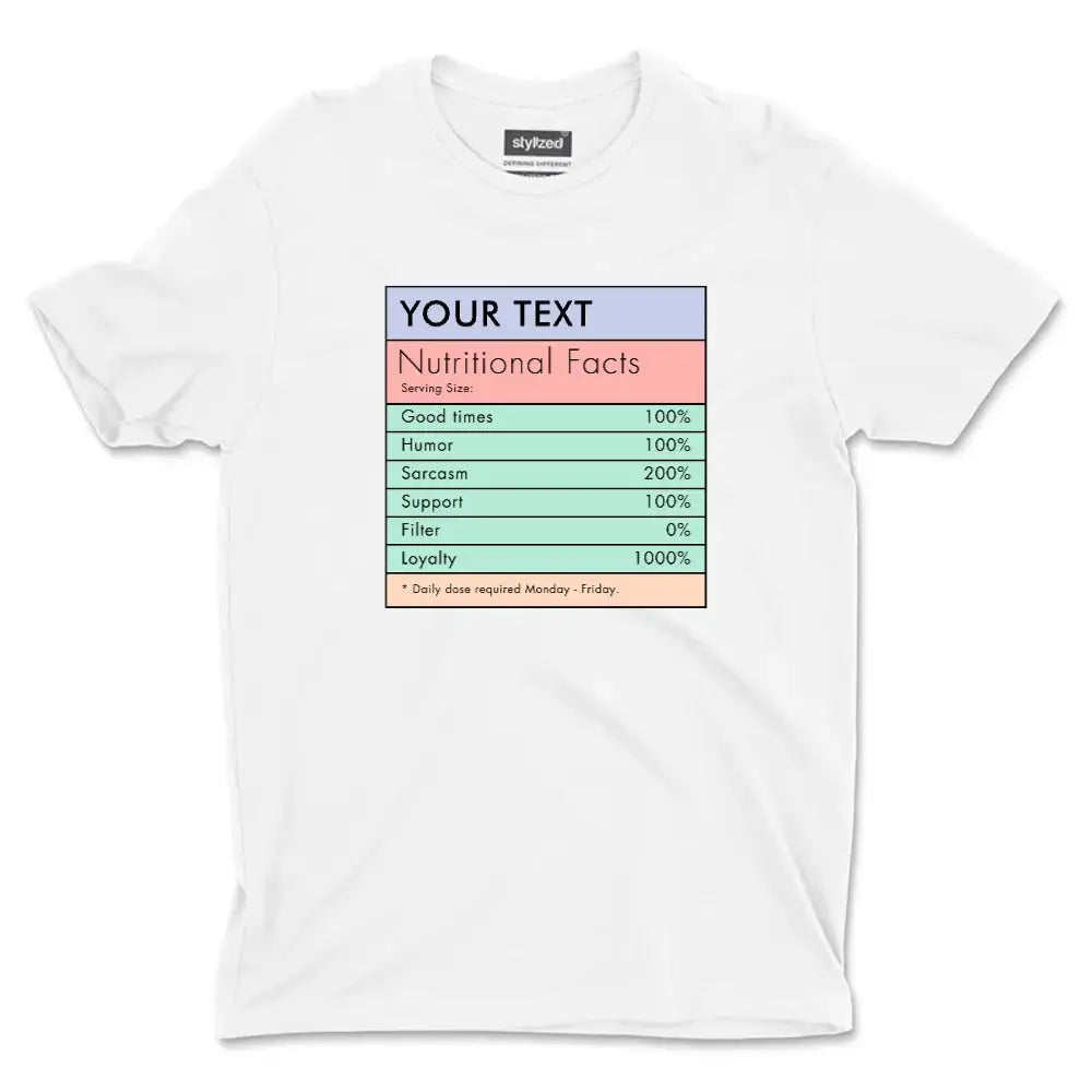 Custom Nutritional Facts T-shirt - Classic - White / XS - T-Shirt