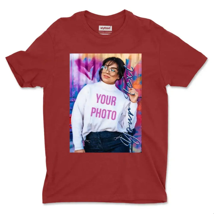 Custom Photo My Style T-shirt - Classic - Maroon / XS - T-Shirt