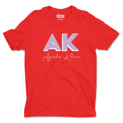 Custom 3D Monogram T - shirt - Classic - Red / XS - T - Shirt