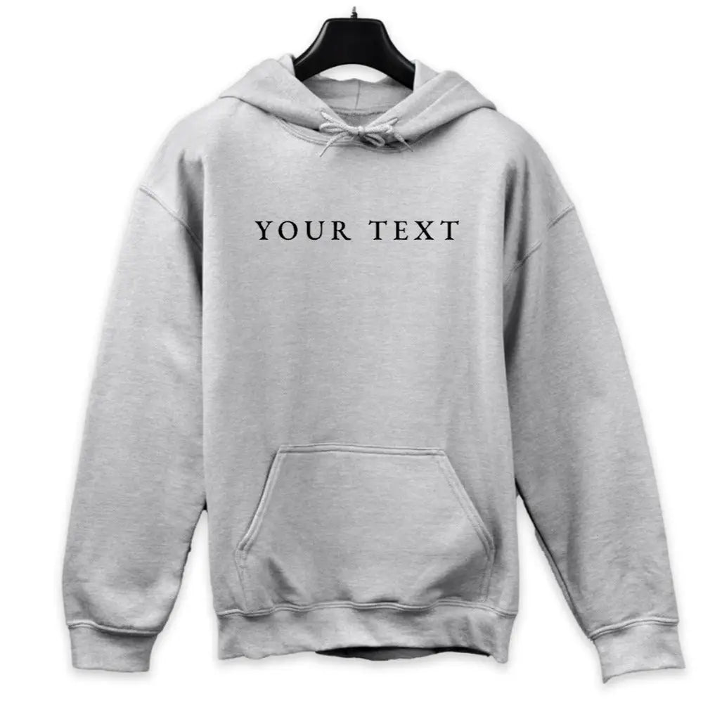 Custom Text Hoodie - Light Grey / XS