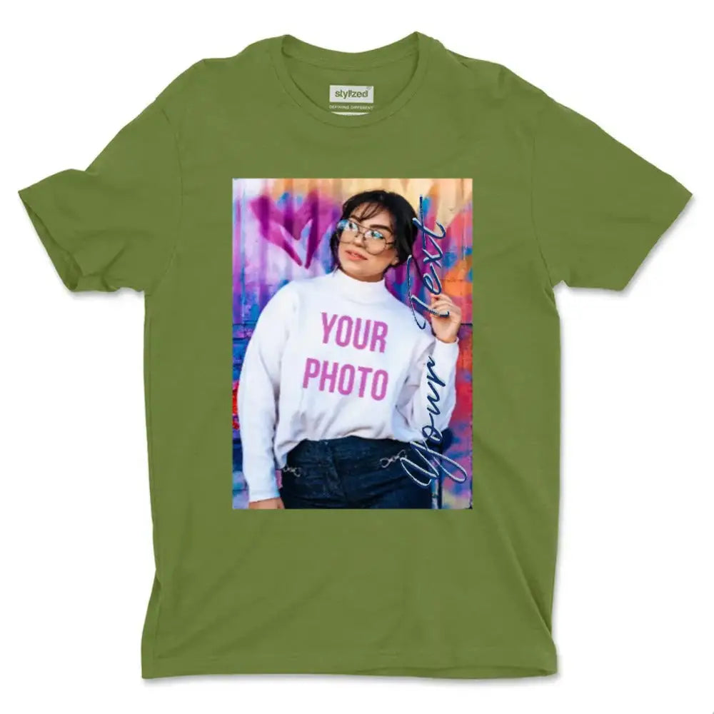 Custom Photo My Style T-shirt - Classic - Military Green / XS - T-Shirt