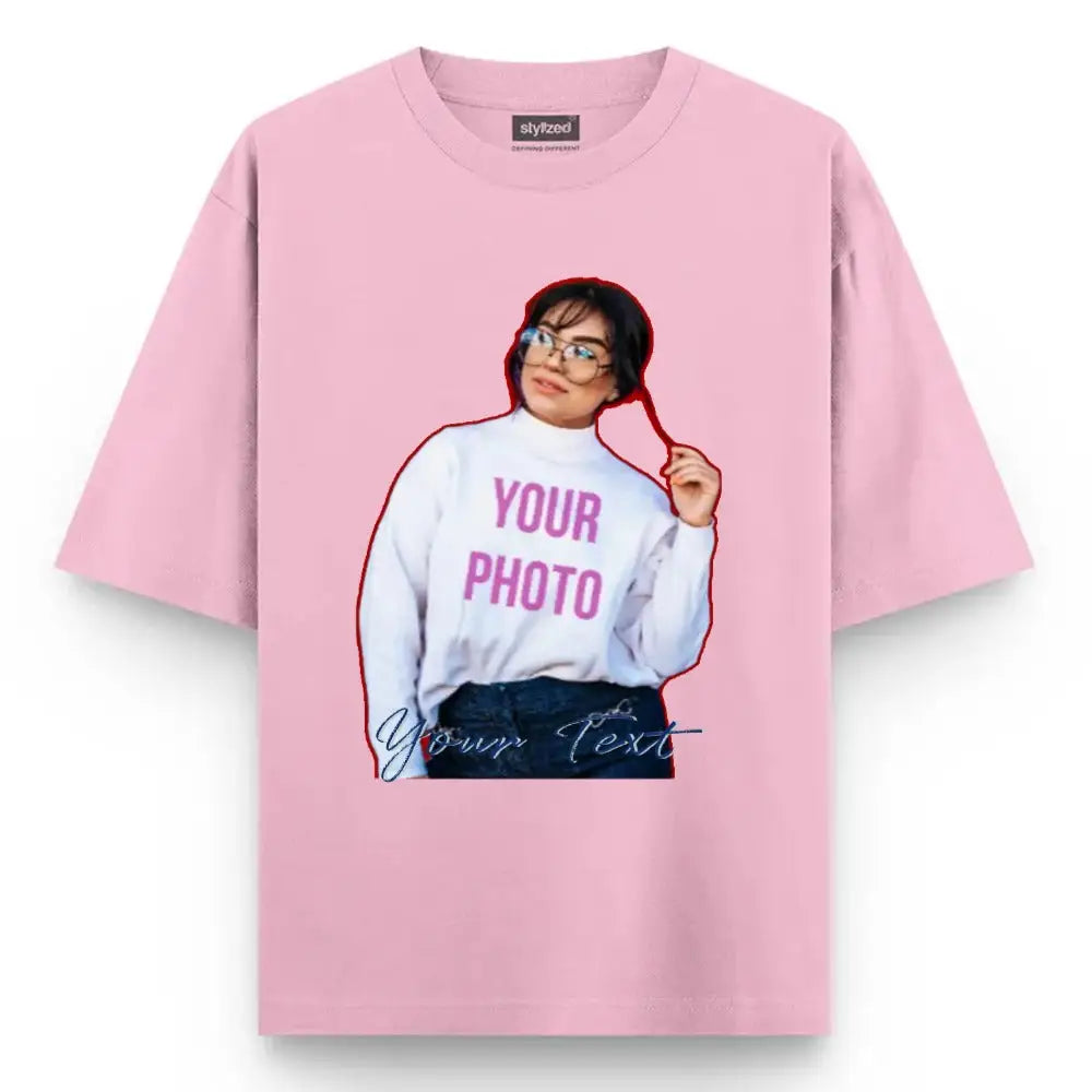 Custom Cutout Photo My Style T-shirt - Oversize - Pink / XS - T-Shirt