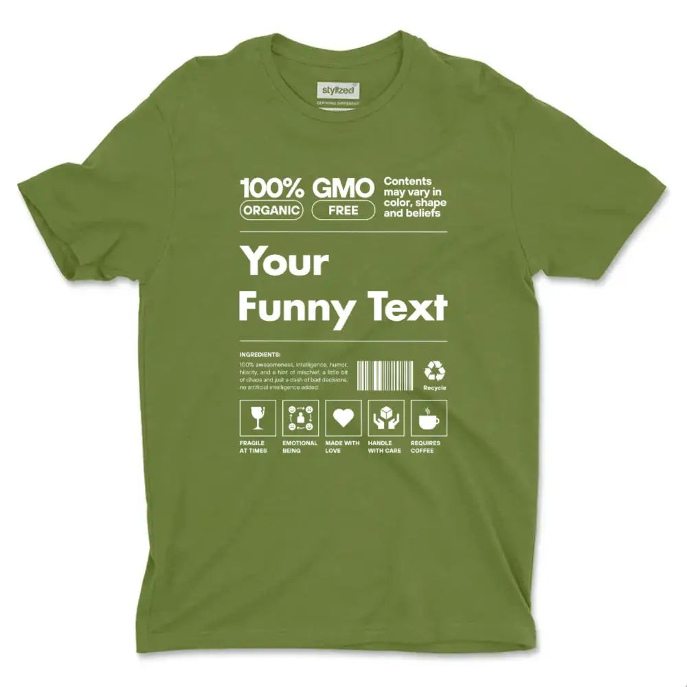 Custom Organic GMO Free Label T-shirt - Classic - Military Green / XS - T-Shirt