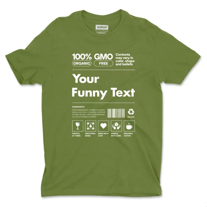 Custom Organic GMO Free Label T-shirt - Classic - Military Green / XS - T-Shirt