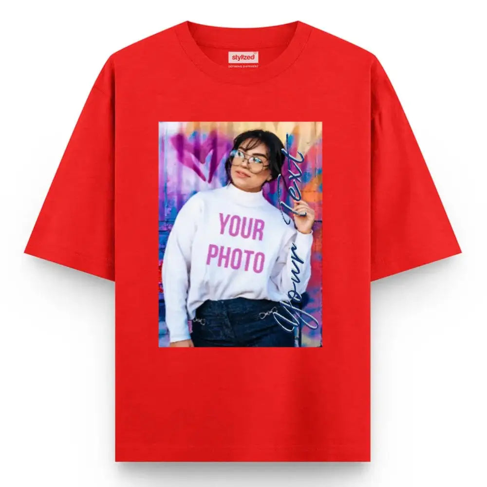 Custom Photo My Style T-shirt - Oversize - Red / XS - T-Shirt