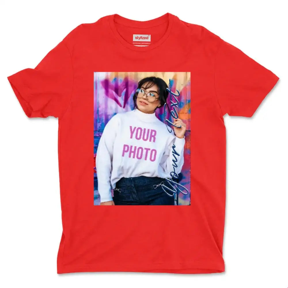 Custom Photo My Style T-shirt - Classic - Red / XS - T-Shirt