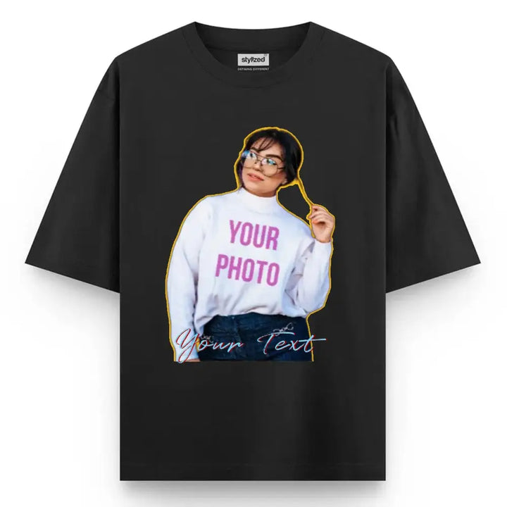 Custom Cutout Photo My Style T-shirt - Oversize - Black / XS - T-Shirt