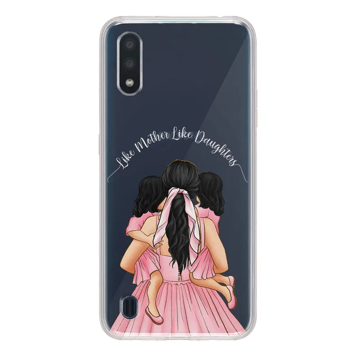 Samsung Galaxy A01 / Clear Classic Phone Case Mother 2 daughters Custom Clipart, Text Phone Case - Samsung A Series - Stylizedd